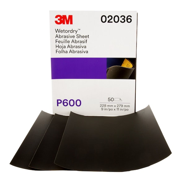 3M Abrasive Sheet, 213Q, 9 x 11, Wet/Dry, PK50 60455067748 - main